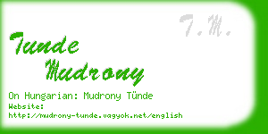 tunde mudrony business card